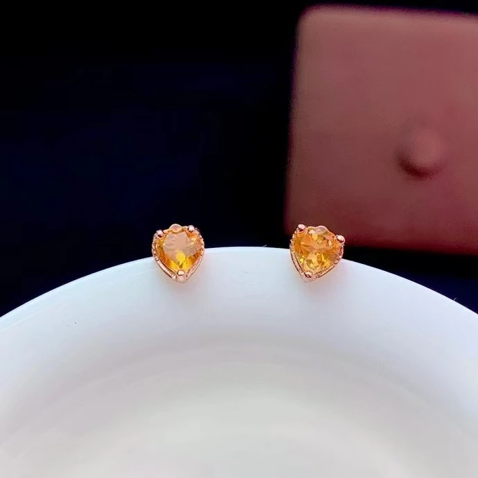 CoLife Jewelry Silver Crystal Stud Earrings for Daily Wear 100% Natural Amethyst Peridot Citrine Earrings Gift for Woman view 6