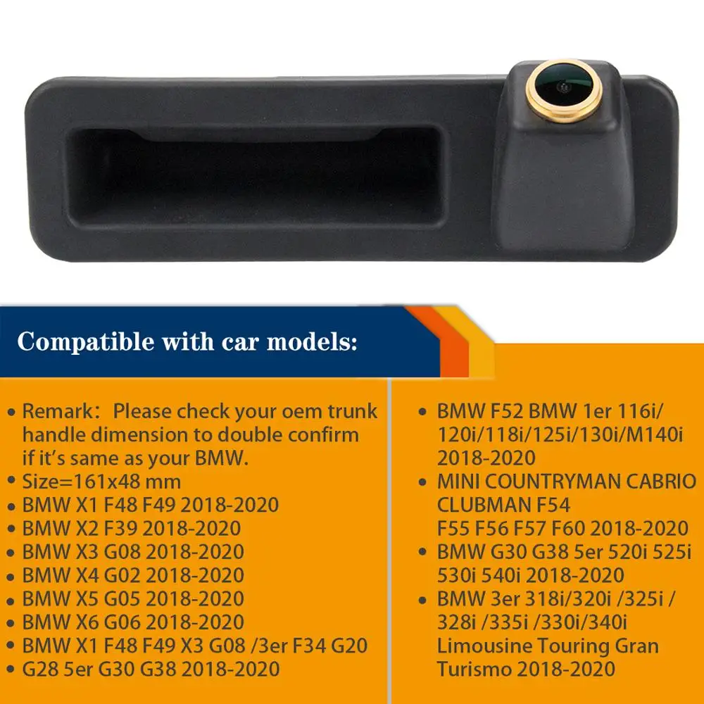 HD 1280x720p Rear View Reversing Backup Camera for BMW X1 F48 /BMW 1er F20 F21 BMW 3er F30 F35 BMW 5er F10 , Night Vision Camera