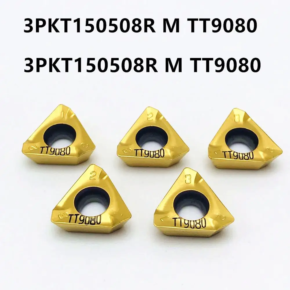 하이 퀄리티 카바이드 CNC 인덱서블 밀링 인서트, 선반 부품 공구, 터닝 인서트, 3PKT150508R M, TT9080, 3PKT 150508R