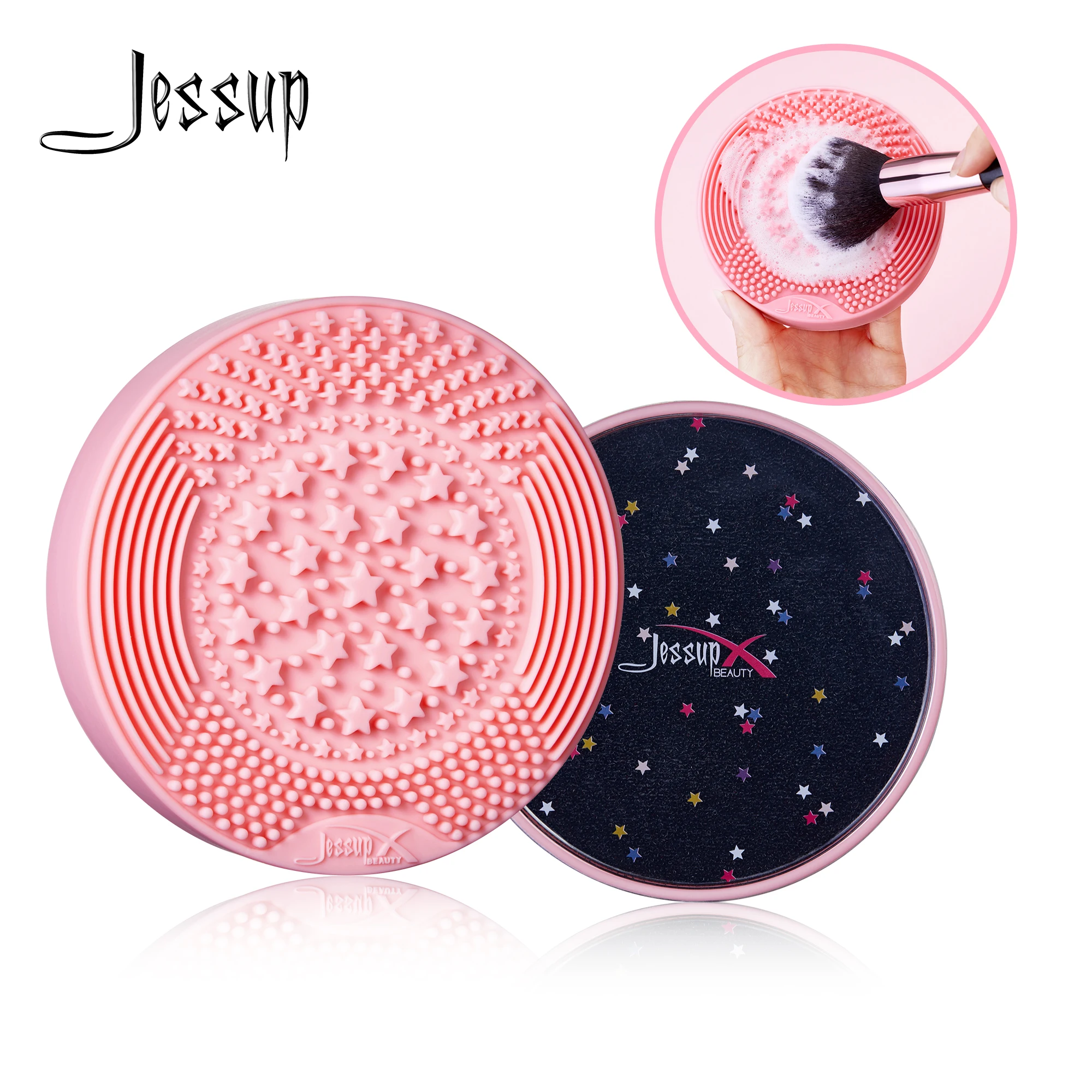 Jessup Makeup Brush Cleaner Sponge 2-IN-1 Dry & Wet Silicone Remover Color Makeup Accessories