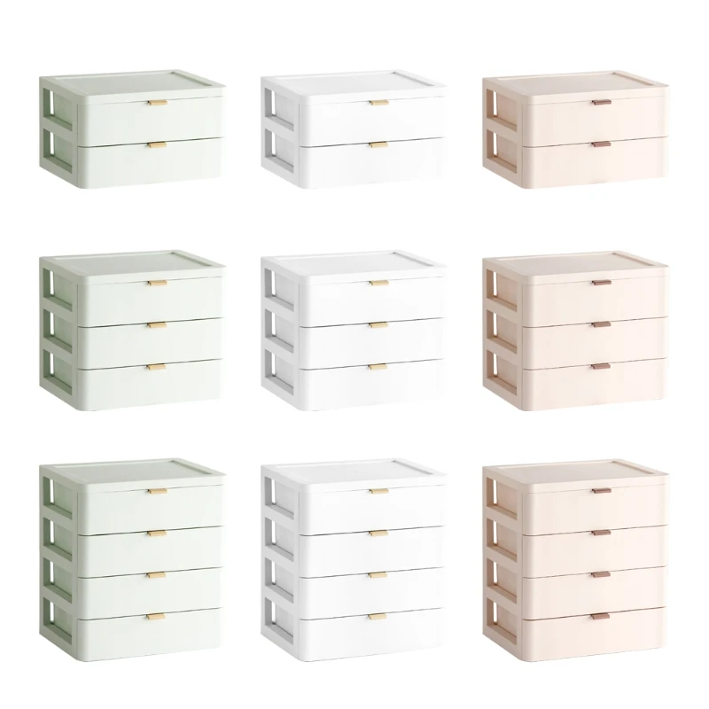 2/3/4 Layers Desktop Drawer Storage Box Mini Cosmetic Makeup Organizing Container Plastic Jewelry Case Sundries Organizer for