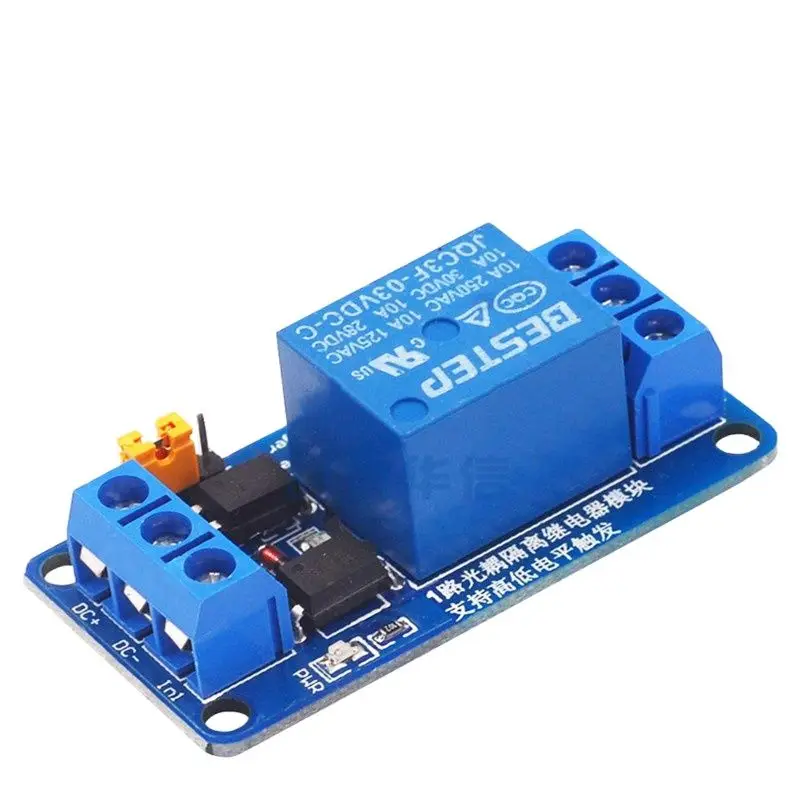 Bestep 1-way módulo de relé eletromagnético com isolamento duplo optoacoplador alto e baixo nível gatilho 3.3v5v12v24v