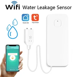 Tuya Smart Home-Sensor de fugas de agua WIFI, Detector de alarma, alerta de inundación, sistema de seguridad de desbordamiento