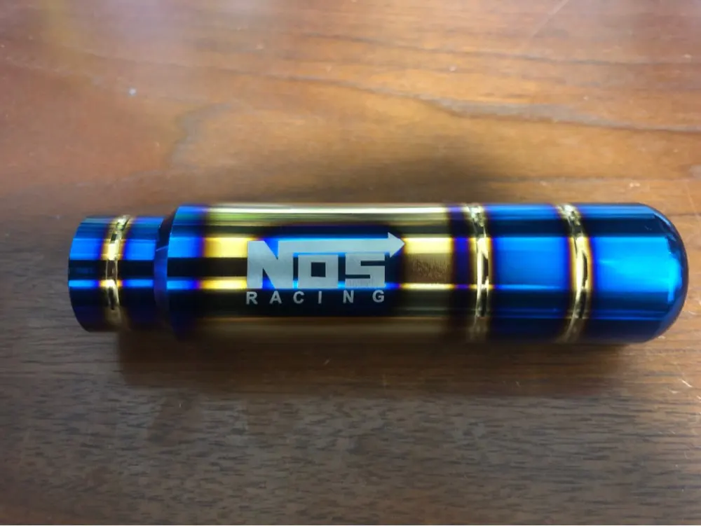 JDM NOSracing Burnt Blue Style Gold Aluminium Schaltknauf 13cm Schalthebel für Universelle Fahrzeuge – Detail 1