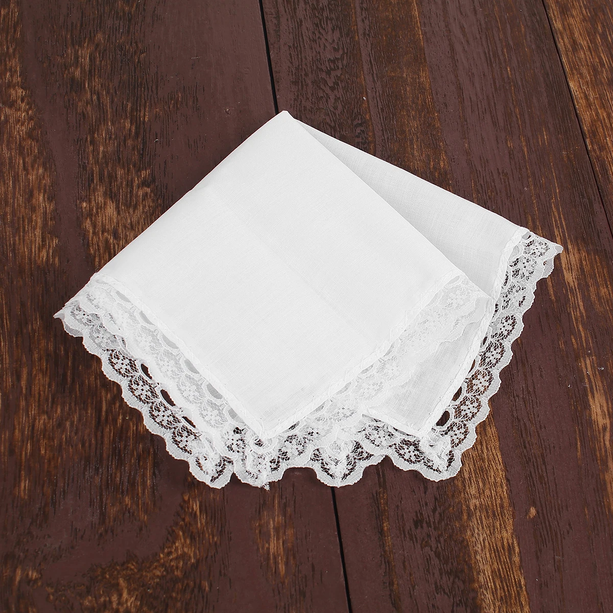 Lace White Square Useful Handkerchief For Woman Man Classic Gentleman Style Cotton Handkerchief Square Lace 26*25cm 6Pcs/set