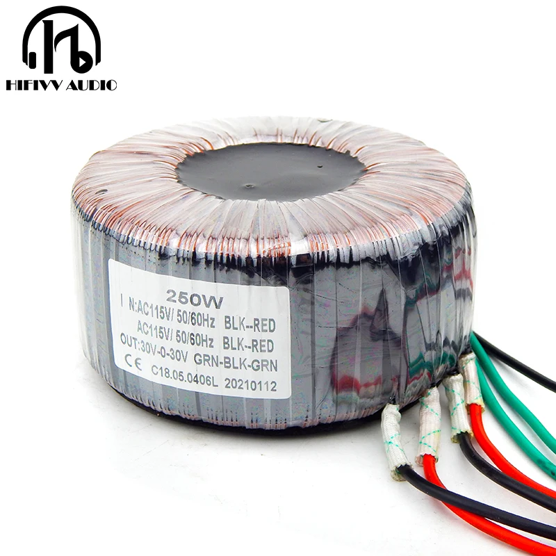 

250W Circular A Core Transformer For Audio amplifier power Transformer of pure copper enamelled wires Dual 22V-0V-22V 30V-0V-30V