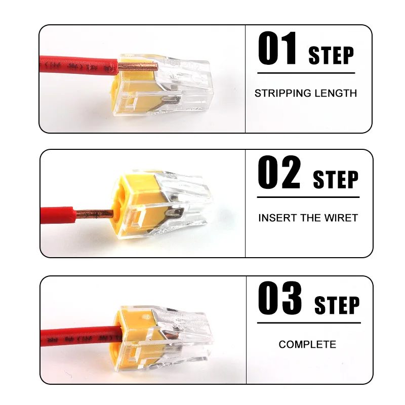 10 PCS Quick Push in Universal Compact Wire Connectors 2/4/6/8 Pin Conductor Wiring Terminal Block Connector 102/104/106/108