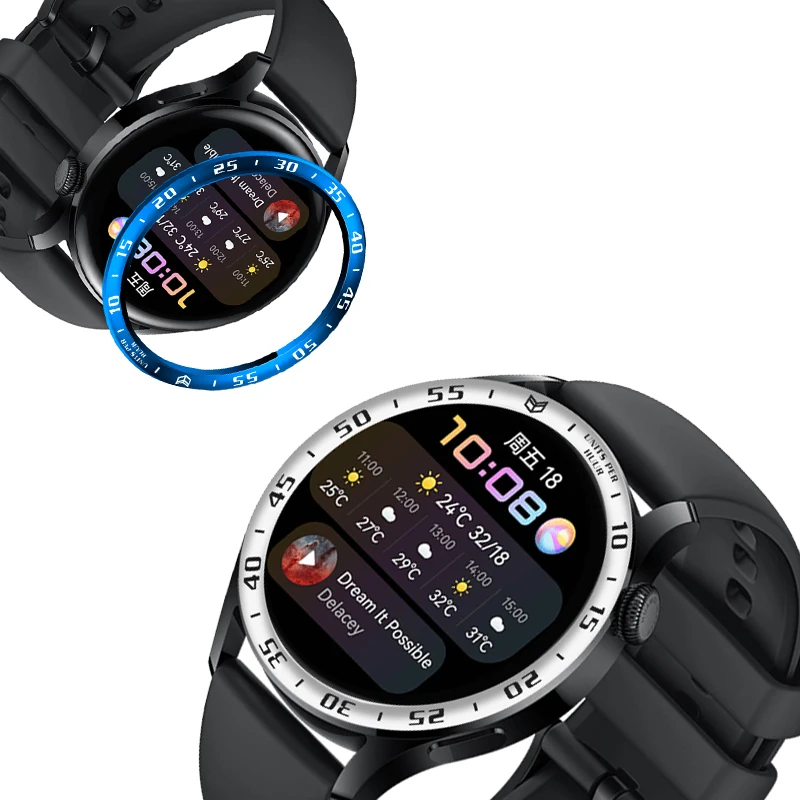 BEHUA الحافة حلقة غطاء لهواوي ساعة 3 Smartwatch الهاتفي لاصق مكافحة خدش حماية حافظة معدنية لهواوي Watch3 الموضة