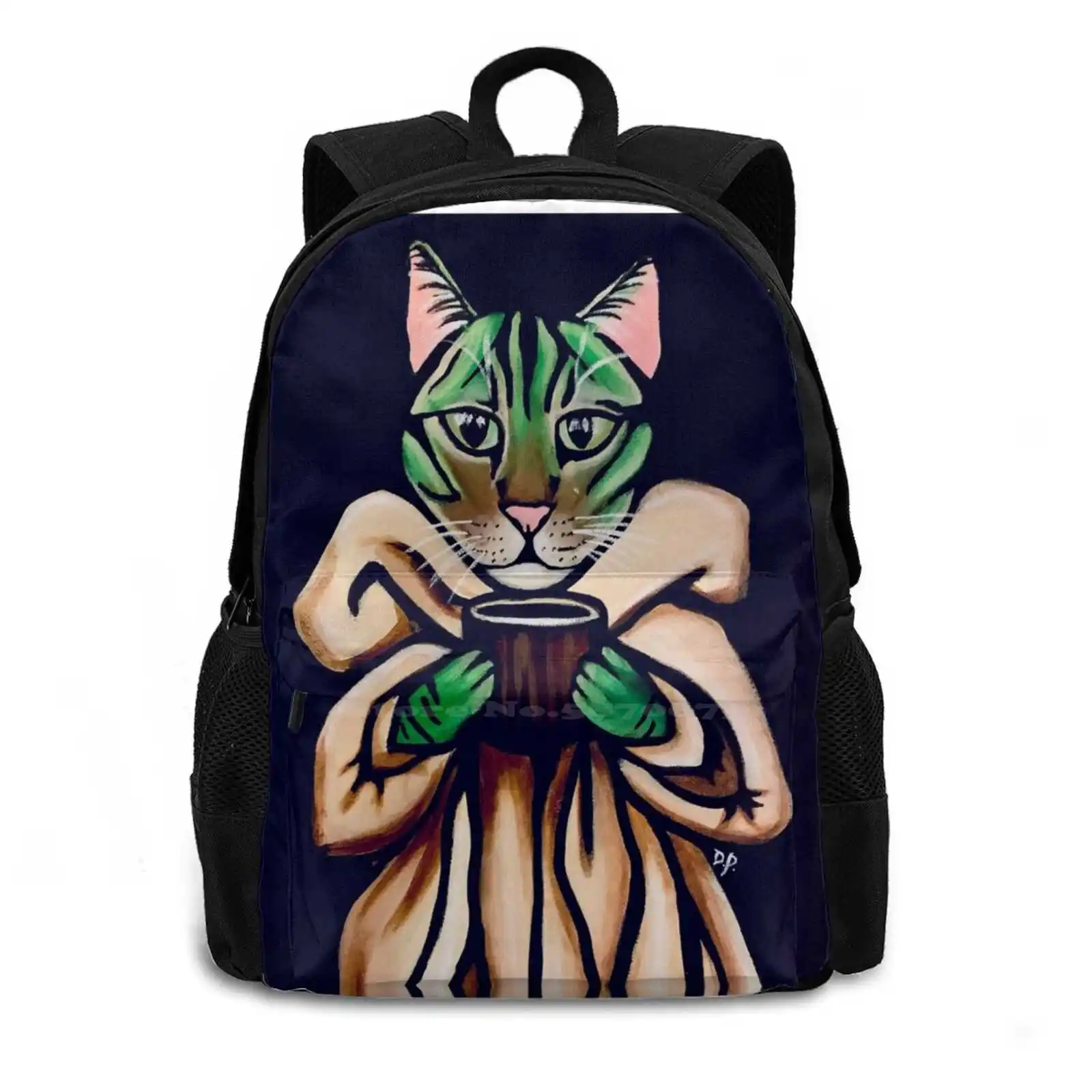 Baby Kitty Fashion Pattern Design Travel Laptop School Backpack Bag Baby Sweater Cat Art Cat Click Cats