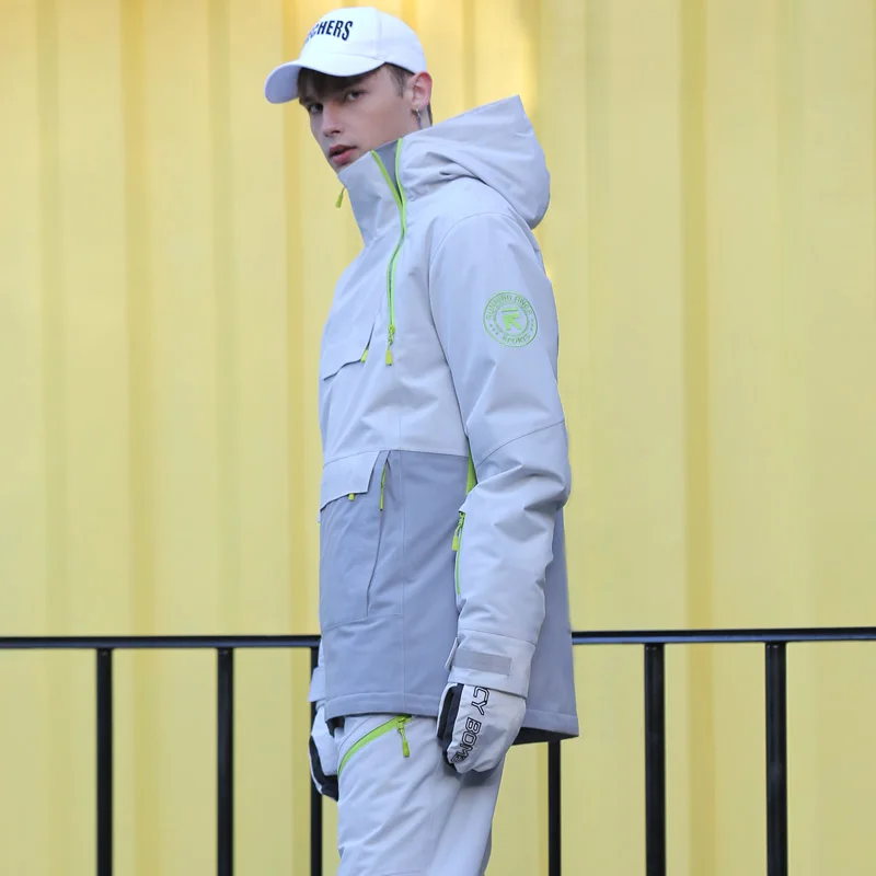 Correndo rio marca homens jaquetas de snowboard para o inverno quente mid-coxa ao ar livre roupas esportivas alta qualidade esporte jaqueta de esqui 1458