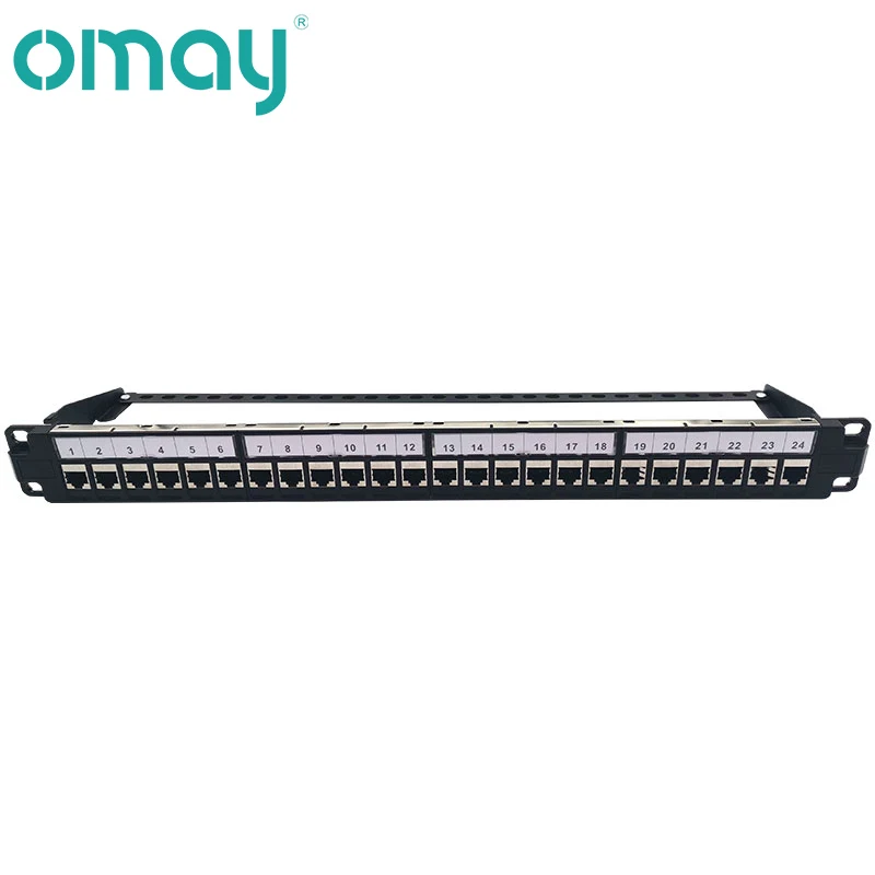 Imagem -05 - Escudo Patch Panel Conector Rj45 Aplicável a 19 Cabinet Network Cabo Rack Quadro de Distribuição Ethernet 24 Portas Cat6