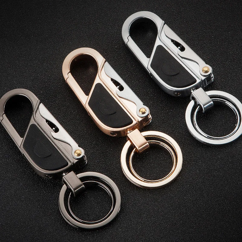 Jobon Men Key Chain Multifunction Folding Clipper Wine Corkscrew KeyChain Tool for Key Ring Holder Best Christmas Day Xmas Gift