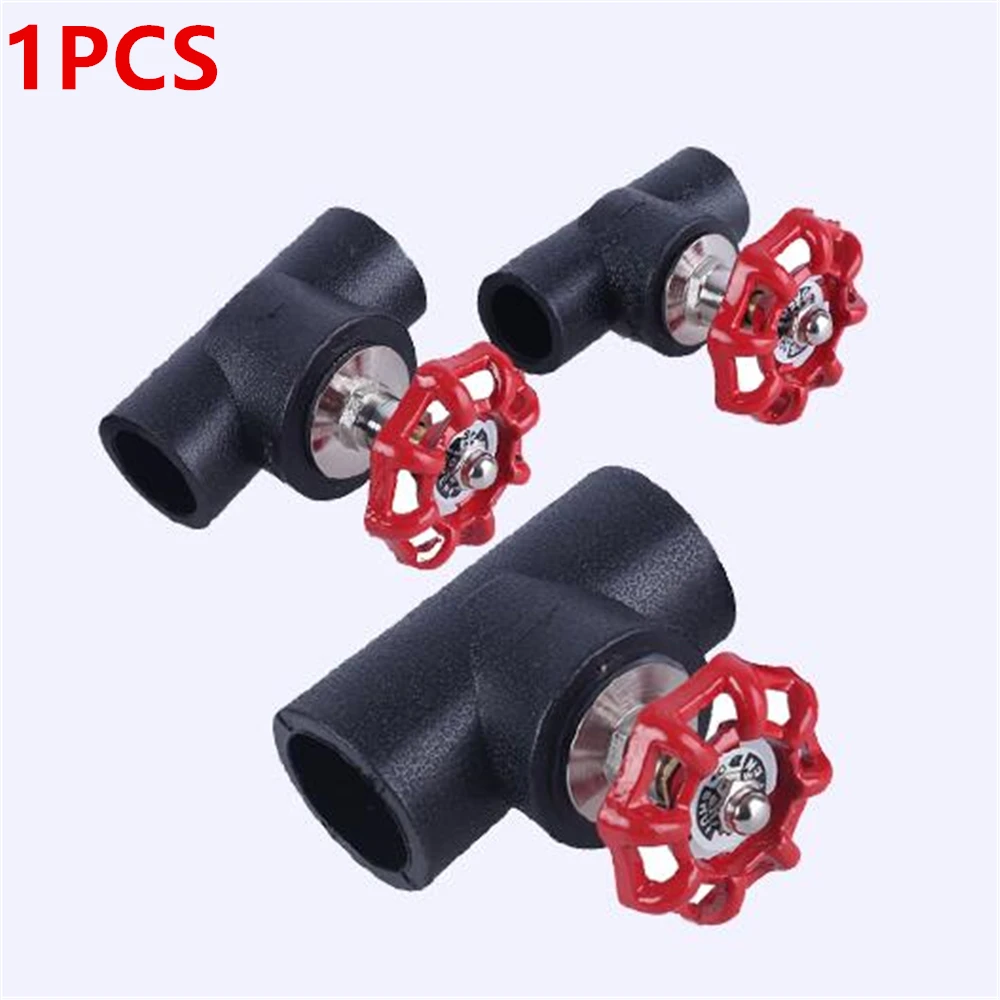 PE Globe Ball Valve Switch 20-110 Socket Type Hot Melt Globe Valve Connector Black PE Tap Water Pipe Fittings
