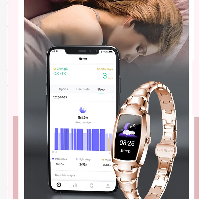 Novo h8 e h8 pro feminino smartwatch monitor de freqüência cardíaca pressão arterial relógio inteligente banda rastreador fitness senhora pulseira