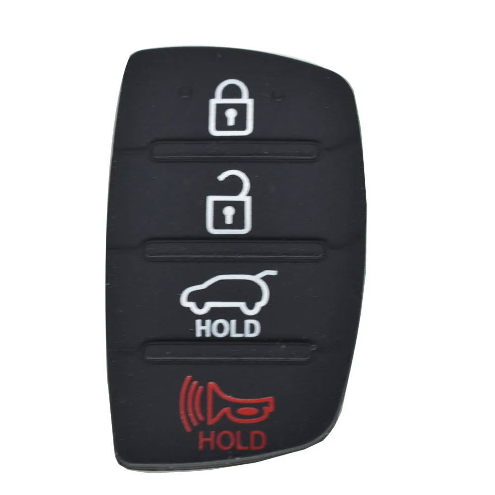 Car Rubber Key Pad For Hyundai Tucson Santa fe I20 Creta Elantra 3 4 Button Repair Car Key Shell Replacement Cover Fob Case Skin