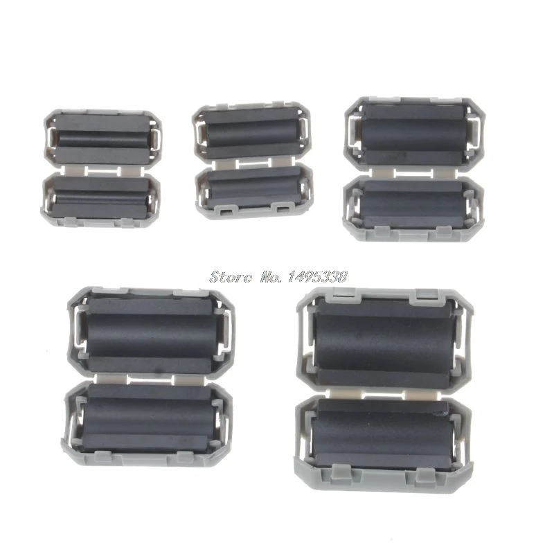 Аудиокабель с ферритовым сердечником 3,5/5/7/9/13 мм, кольцевой дроссель, фильтр шумоподавителя RFI EMI для кабеля питания, USB-кабеля, антенны