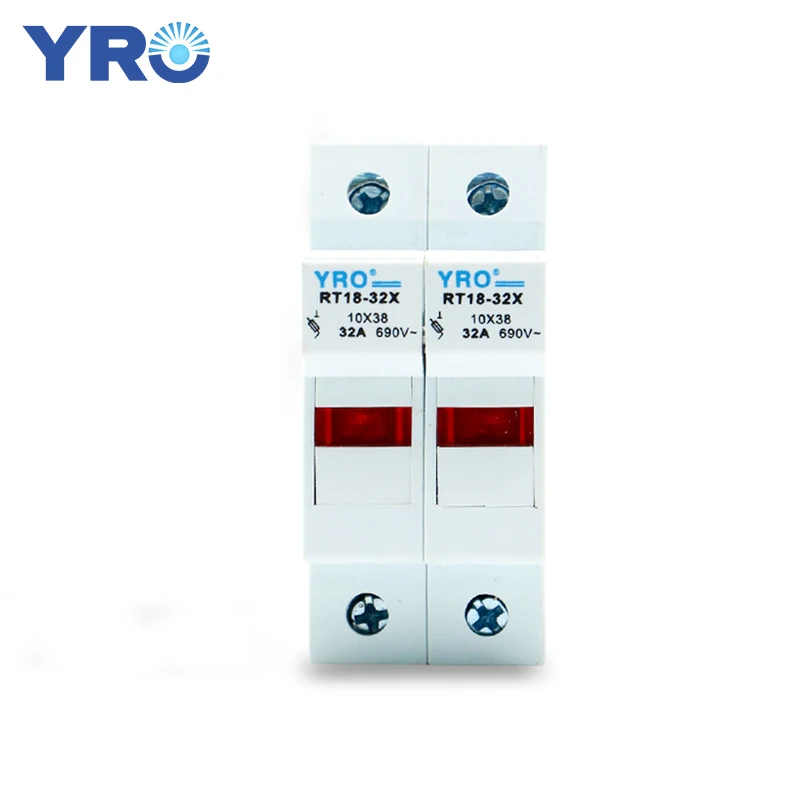 AC 1PC 2P Fuse Base 690V 32A With LED light Matching Fuse 10x38MM R015 only Fuse Base RT18-32X