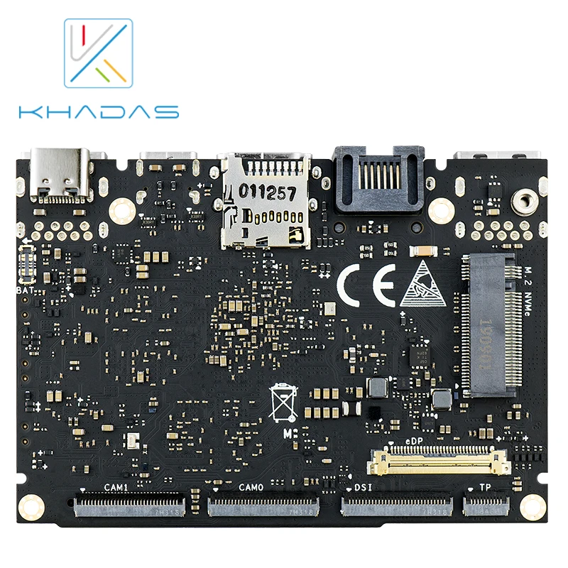 Imagem -02 - Khadas-borda-v Pro Development Board Sbc 4gb Lpddr4x 32gb Emmc Single Board Computer Rockchip Rk3399 Slot M.2 para Ssd e Lte Mod