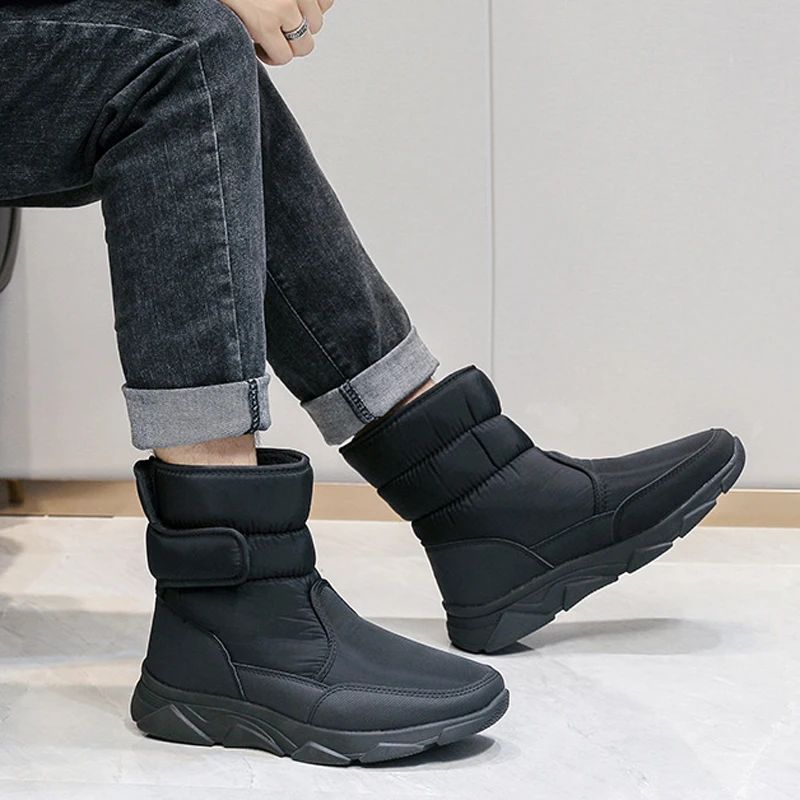 Men boots 2023 winter shoes thicken fur non-slip waterproof snow boots men winter boots big size 40 - 48