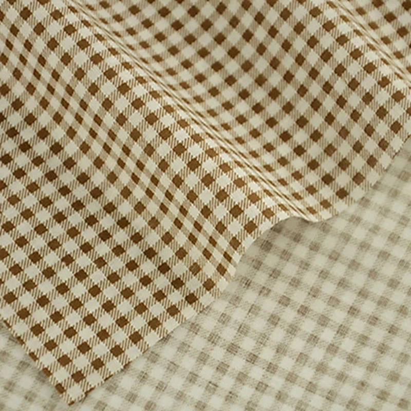 Rosa und weiß karierter Baumwollstoff zum Nähen von Steppdecken, Puppenzubehör, Material, Patchwork-Stoff im Meterware, dünn – Detail 38