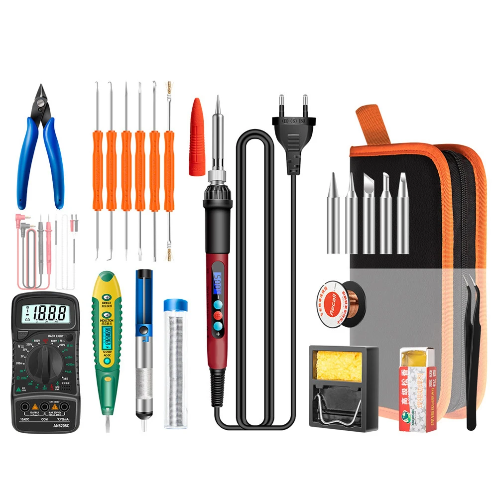 Ceramic Heater 220V  Welding Tool Digital Electric Soldering Iron Kit Set Temperature Adjustable Soldering Tips Rework 60W