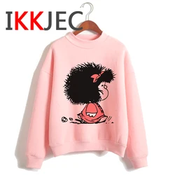 Sudadera con capucha de Mafalda para mujer, jersey con estampado grunge de hip hop, ropa de calle de anime