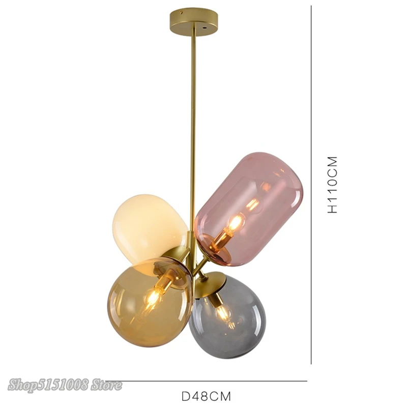 Nordic Colorful balloon Glass LED Pendant Lights Lovely Children Room Bedroom Dining Room Hanging Lamps Lighting Luminaire decor