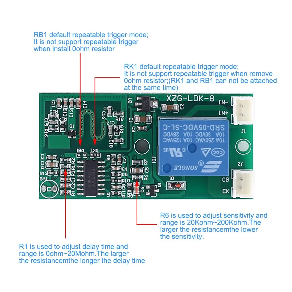 Microwave Radar Sensor Module Delay Time Relay Switch Controller 3.3V 5V 12V 24V 36V Sensing Distance 5m 10m 15m