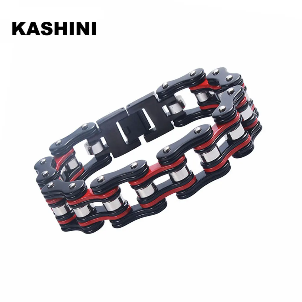 Punk Men's Link Bracelets Biker Bicycle Motorcycle Chain Link Bracelets Bangles For Men Black Vintage Gift Stainless Steel Jewel