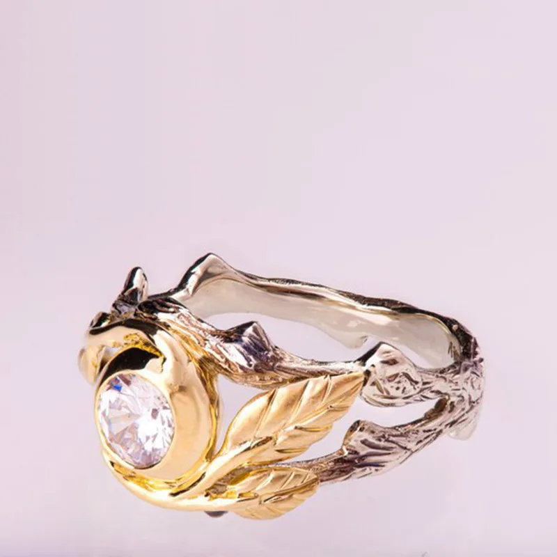 Milangirl Retro Ancient Rings Leaves Finger Ring Women Vintage Indian Jewelry Branch Vines Stone Rings Beach s
