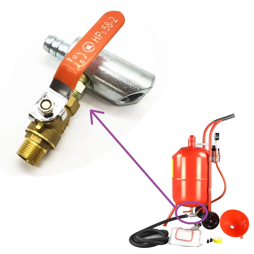 Three Way Valve for Portable Sandblaster 5/10gallon/20gallon Sandblasting Tank