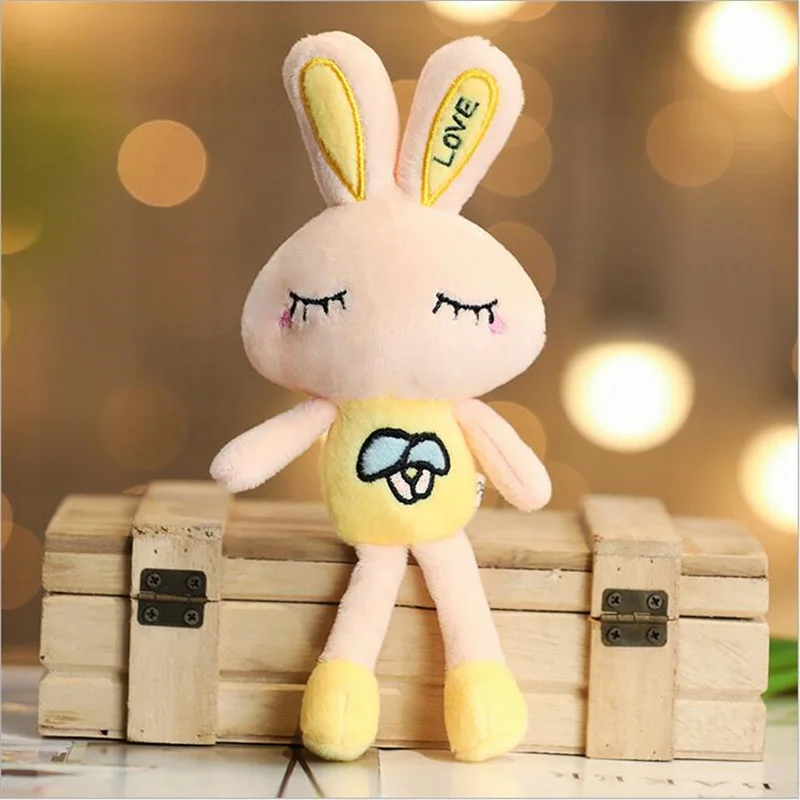 1PCS Random Color ，Bunny Plush Toys ，Mini Small Rabbit Doll Bag Pendant ，Stuffed Soft Love Rabbit Toy ，Wedding Ragdoll Wholesale