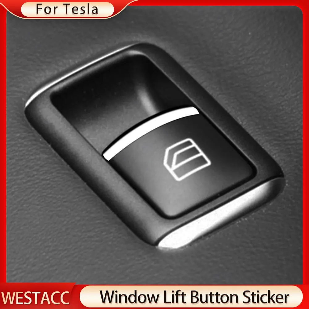 7 pz/set ABS Chrome Car Window Lift Switch pulsanti paillettes Trim Cover Sticker per Tesla Model S X 2012 - 2020 accessori