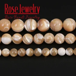 Natural Brown Trochus Sea Shell Round Loose Beads 6 8 10 12 MM Pick Size for Jewelry Making DIY Bracelet Necklace Accessories