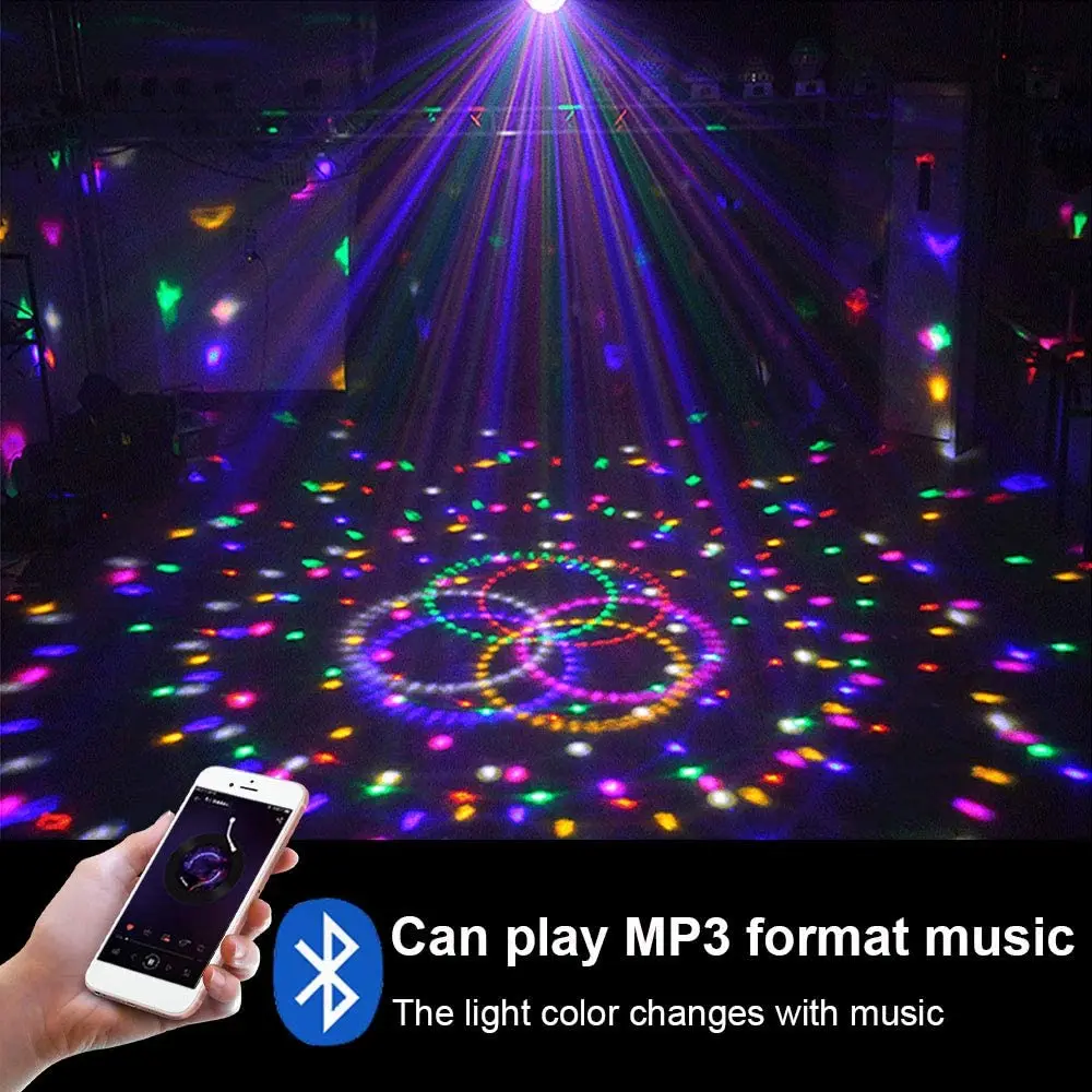 Wireless Disco Ball Party Lights Bluetooth Speaker 9 Colors TF Card MP3 Player Sound Activated LED DJ Lamp Wedding Party Bar KTV