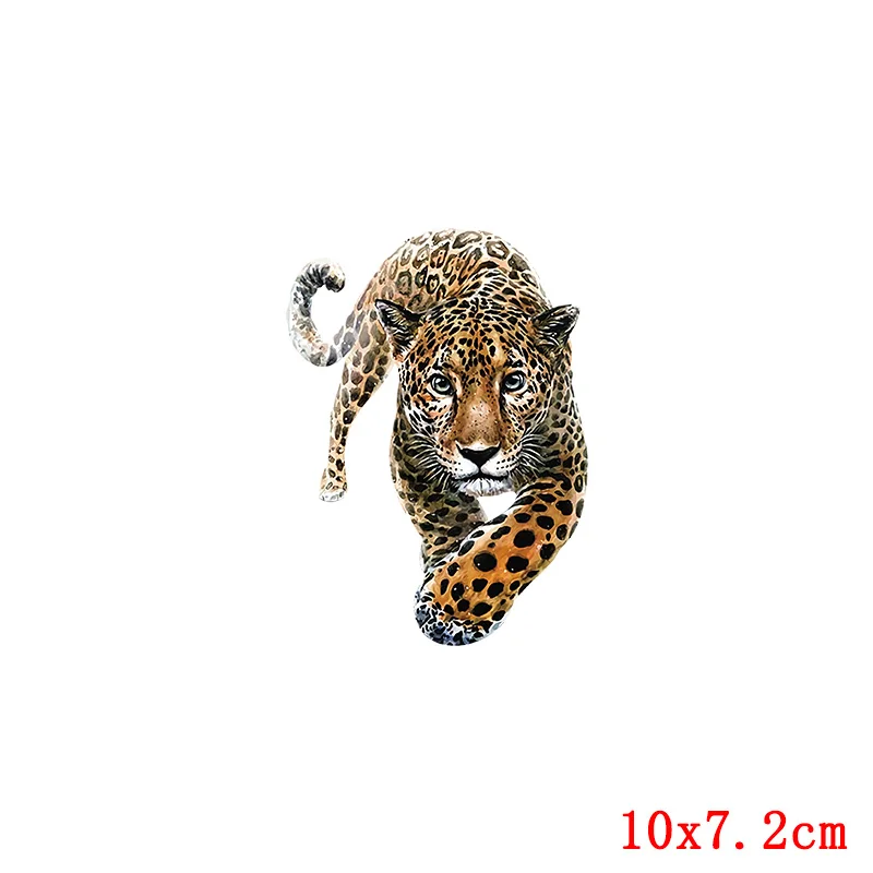 Animal Street Icon Women Men Clothes Leopard Iron On Transfer Printing Patches For Clothing T-Shirt Patch Diy 3D Stickers