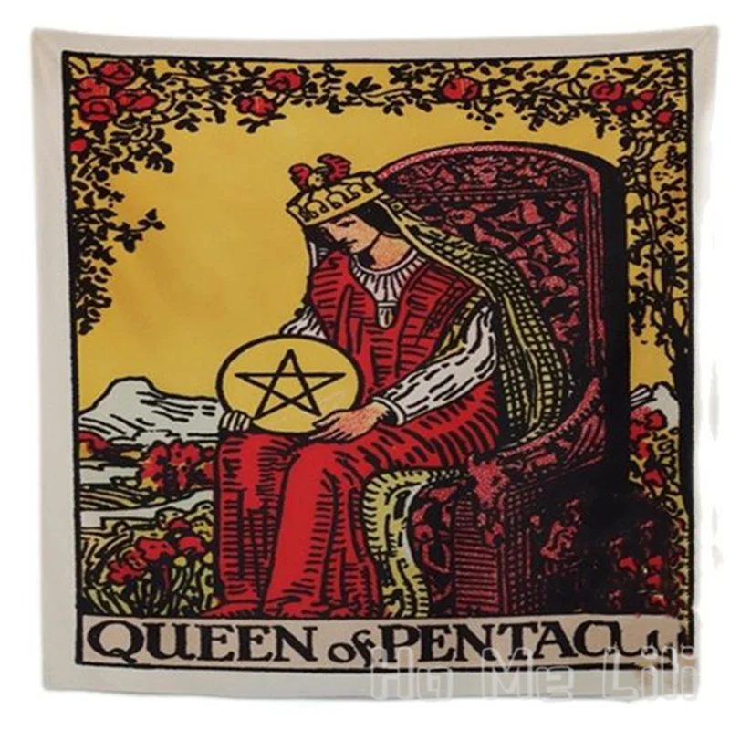 Queen Of Pentacles Tapestry By Ho Me Lili Rider Waite Art Home Decorations For Room Dorm Decor