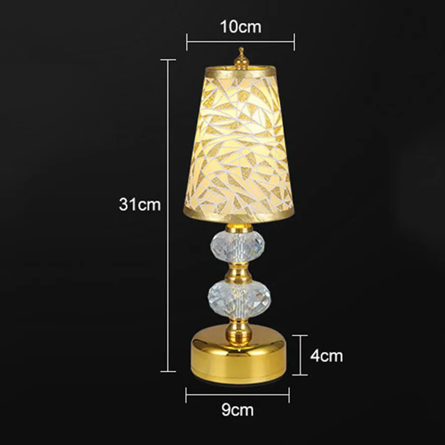Creative Restaurant Bar Table Lamps Bedroom Bedside Desk Light With Cloth Lampshade Rechargeable Dimmable LED Table Night Light