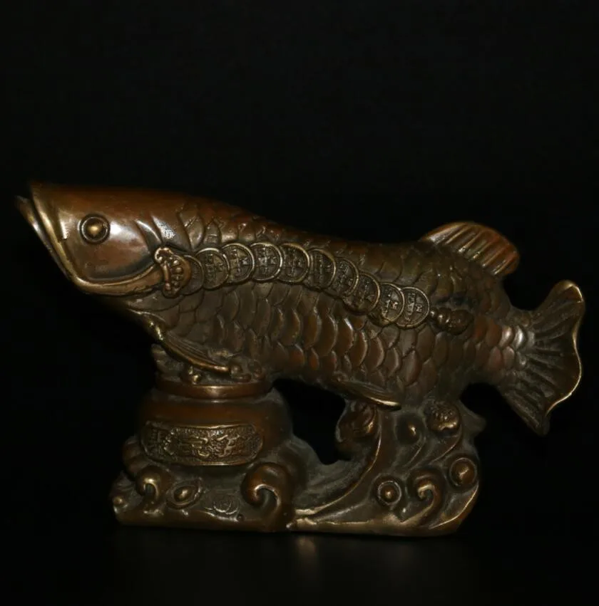 

Archaize brass recruit wealth treasure bowl fish crafts statue