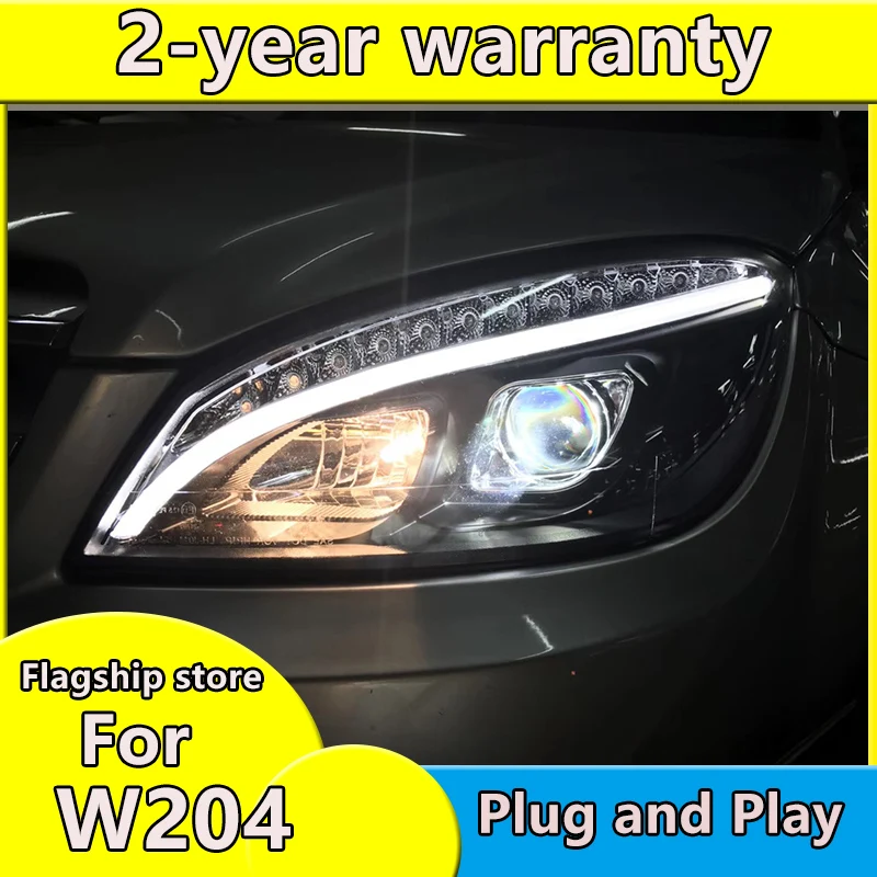 

Стайлинг автомобиля фары для Benz W204 2007-2010 C300 C260 C200 светодиодные фары светодиодные DRL Hid би ксеноновые автоаксессуары