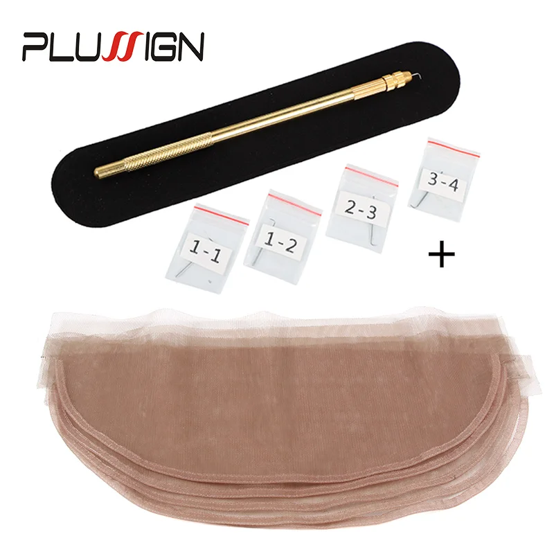 

Plussign 1-2/2-3/3-4 Ventilating Needle With 4*4 13*4 Hd Lace Net For Making Wigs Closure Frontal Toupee Making And Repair Tools