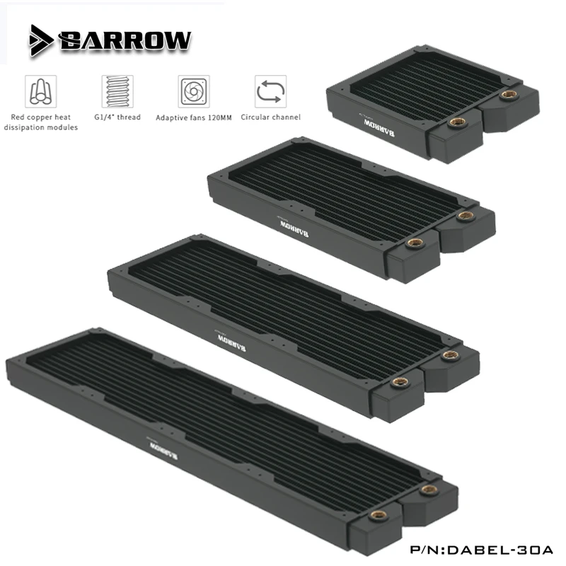 

Barrow Water Cooling Dabel-30a Series Radiator Thick 30mm High-density Single-wave Copper Water Cooling Row 120/240/360/480MM