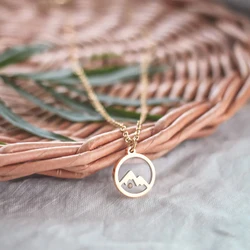 CHENGXUN Mustard Seed Necklace for Women Girls Hollow Move Mountains Shape Christian Dandelion Seeds Christian Lucky Jewelry
