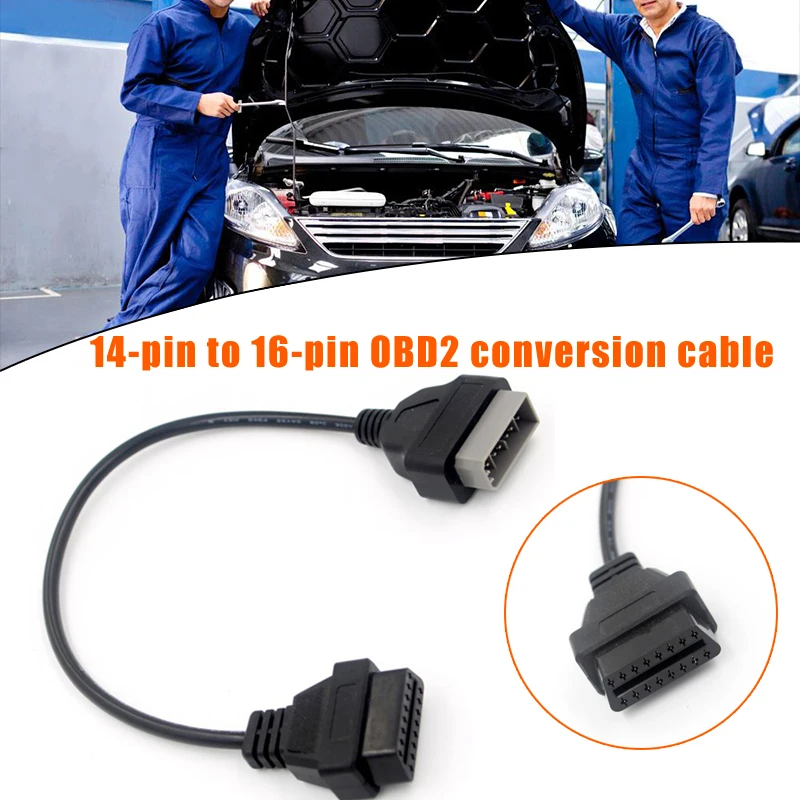 

Car Conversion Line 14pin Obdii 16pin Diagnostic Extender Female Adapter Connector Extension Cable Car Styling