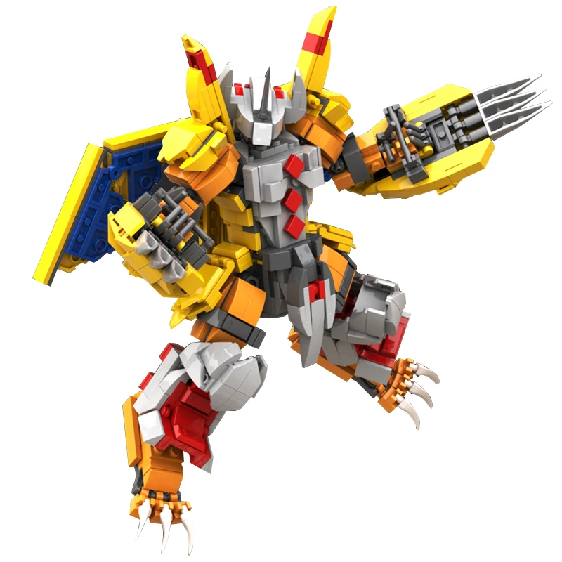 WarGreymon Building Blocks Kids Toys Digimon Anime Figure Model Toys Cartoon Action Figure Dolls Toys For Children