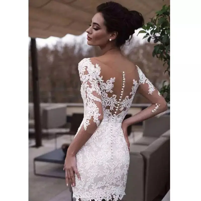 레이스 화이트 신부 들러리 드레스, 로브 드 야회, vestido De fiesta de boda Robe de Soiree 들러리 드레스