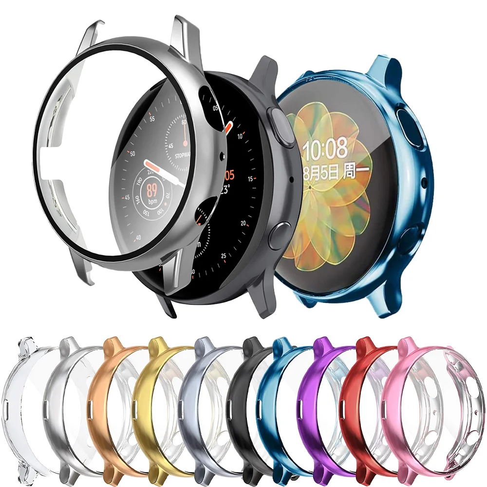 Case For Samsung galaxy watch active 2 active 1 44mm 40mm TPU cover bumper Accessories Protector Full coverage screen protector