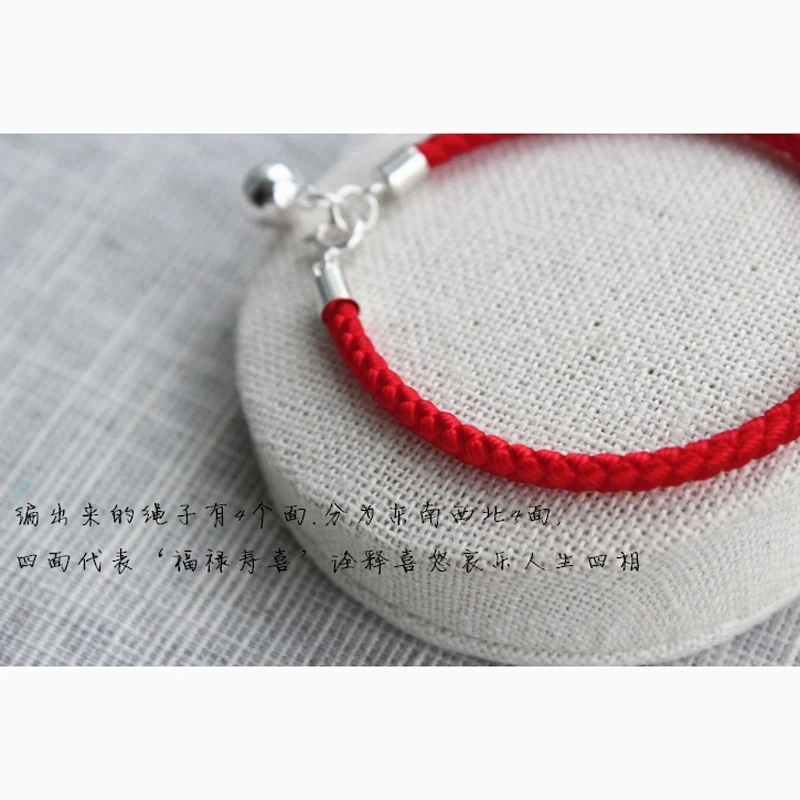 La Monada Bell Red Thread For Hand 925 Sterling Silver Bracelet Red Thread String Rope Bracelets For Women Silver 925 Couple