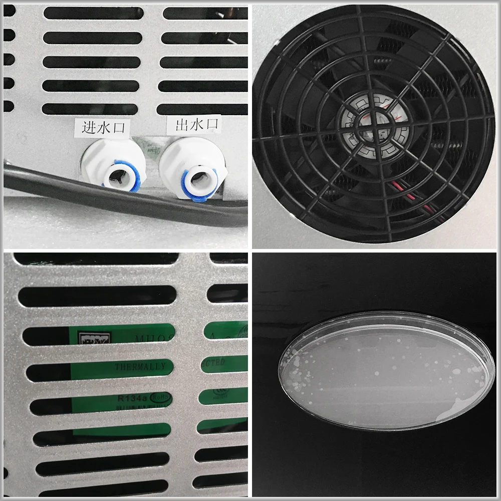 Xeoleo-máquina de hielo automática, cubo de almacenamiento de 55kg/24h, 8kg, 44 cuadrículas, adecuado para cafetería/bar con purificador de agua