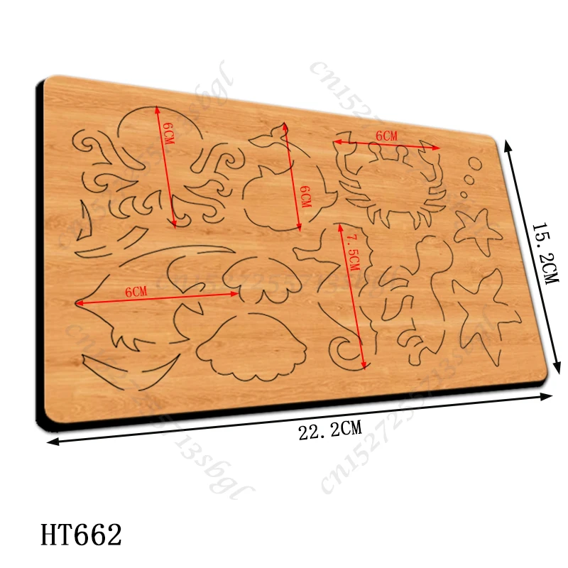 Życie morskie wykrojniki-nowe wykrojniki i drewniane formy, HT662 nadaje się do zwykłej maszyny do cięcia matryc na rynku.